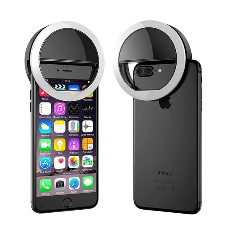 ARO DE LUZ LED PARA CELULAR NEGRO