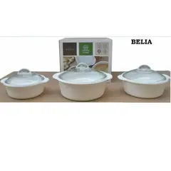 BELIA - - Set x 3 Fuentes con tapa de Ecovidrio