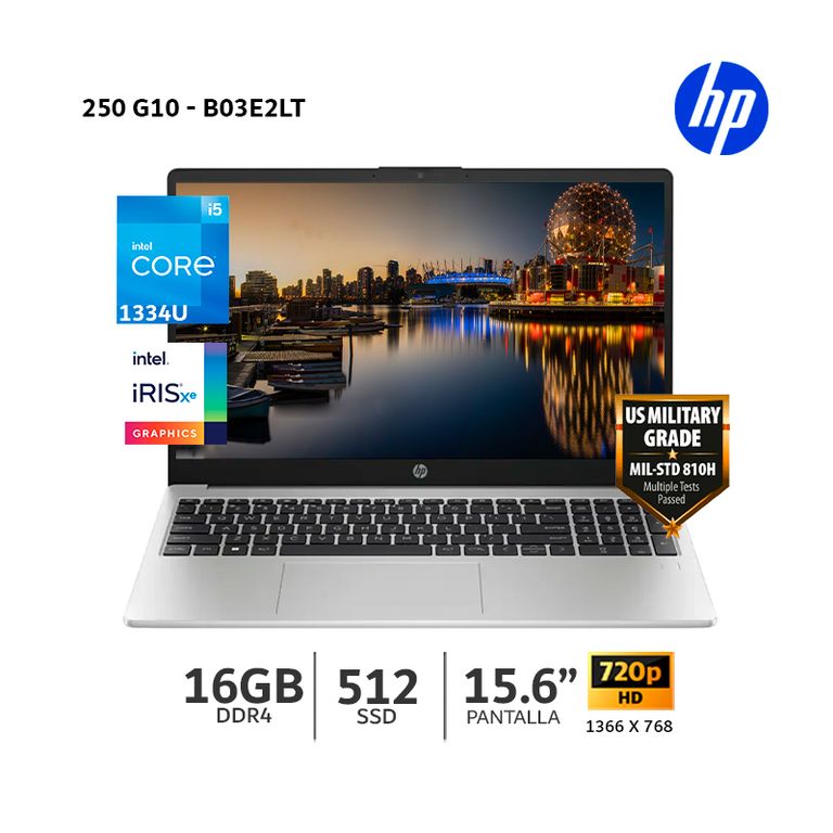 Laptop 250 G10 I5-1334U 16Gb RAM/ 512Gb SSD/ 15.6 HD-B03E2LT-ABM