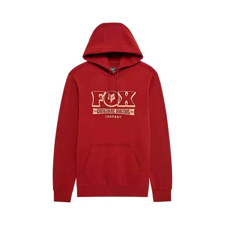 Polera Fox Banner Fleece Po Rust S