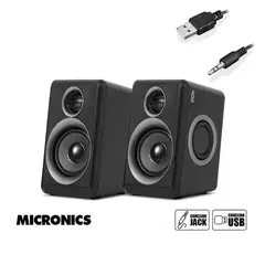MICRONICS - Parlantes para Computadora Laptop Celular USB Plug Auxiliar 3.5 mm Iron S314B
