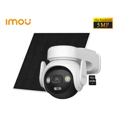 IMOU - Cámara AOV PT 5MP 4G Wifi Detección Humana Disuación Activa Batería Panel Solar 64GB