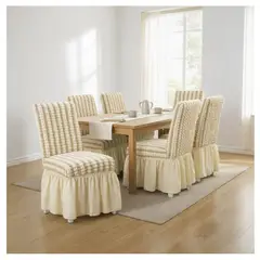SALA FABULOSA - Funda de silla 8pzs en Burbuja- Crema Bicolor