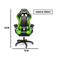 XION - Silla Gamer Color Verde Raven - con Reposapiés