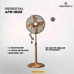 GENERICO - VENTILADOR DE PEDESTAL 16 PULGADAS RBCRRETD METAL DORADO