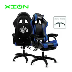 XION - Silla Gamer Color Azul Raven - con Reposapiés