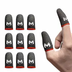 MEMO - Dedales Gamer Premium Guante Fibra Antisudor X 10 Dedos Gris