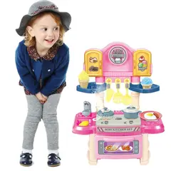 GENERICO - MINI COCINA PARA NIÑAS CON ACCESORIOS 34 PIEZAS