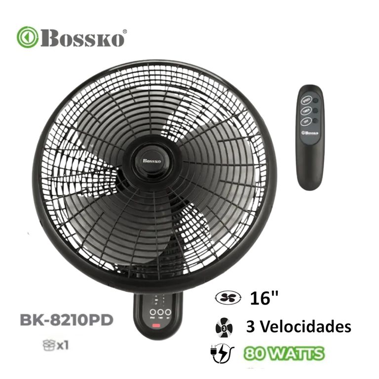 Ventilador de Pared BK 8210PD con Control Remoto 80 Watts