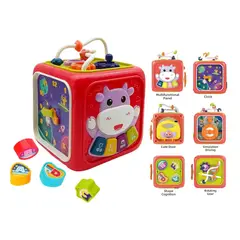 GENERICO - Cubo de Actividades Hipopótamo Musical 6 en 1 Juguete Sensorial