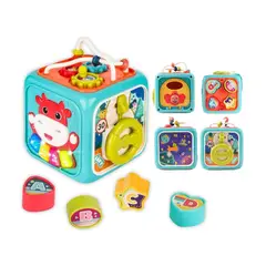 GENERICO - Cubo de Actividades Hipopótamo Musical 6 en 1 Juguete Sensorial