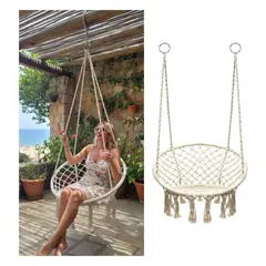 GENERICO - Silla Colgante Mecedora Artesanal Crema