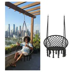 GENERICO - Silla Mecedora Colgante de Ratan N