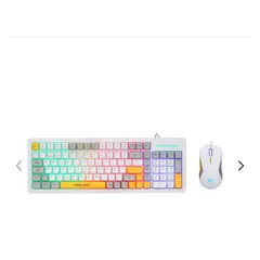 HALION - Kit Gamer 2 en 1 Cobra K425C Tricolor 101 Teclas Rainbow mouse RGB 7200dpi