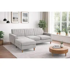 ARTSOFA - Sofá Seccional Luma Gris Plata antifluido + obsequio