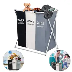 GENERICO - Cesto Organizador de Ropa 3 Compartimentos – Clasifica Fácilmente tu Lavado