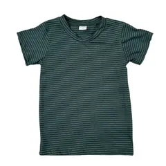RED CARROT - Polo unisex niño manga corta jersey verde rayas delgadas