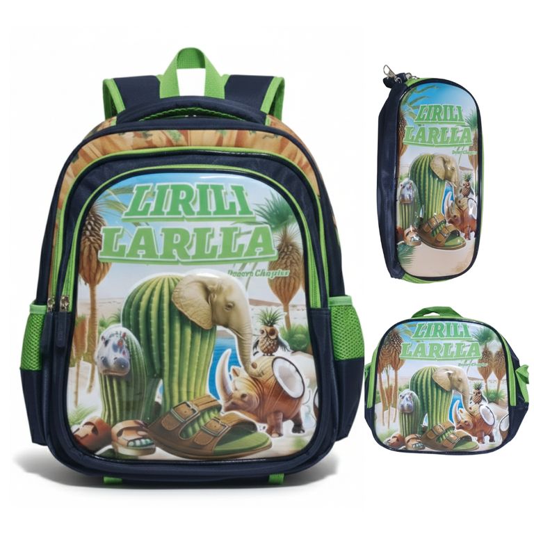 Mochila para Niños y Niñas Multipack 3 en 1 Infantil Regreso a Clases Tralalero Tralala