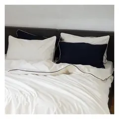 GENERICO - Funda plumón Chers 100 % algodón bramante blanco 200 hilos