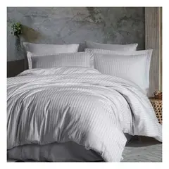 GENERICO - Funda plumón satín 100 % algodón importado gris