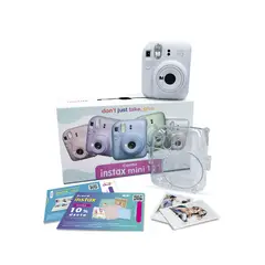 FUJIFILM - Cámara instax Mini12 Arcilla Blanca + Pack10 + Estuche + II Cupón