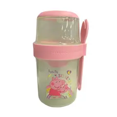 Pepa Pig - Vaso Yogurera Escolar Peppa Pig y hermanita Evie 310 ML + 560 ML