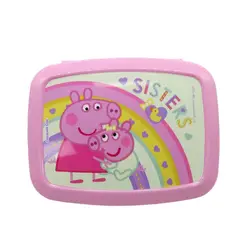Pepa Pig - Taper con Divisiones Escolar Bento Peppa Pig y hermanita Evie