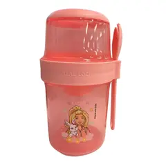 BARBIE - Vaso Yogurera Escolar y su Conejita 310 ML + 560 ML