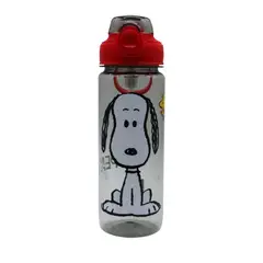 SNOOPY - Tomatodo Escolar Botella Con Cañita Gris 750 ML