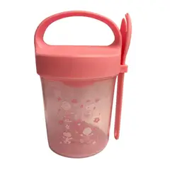 SNOOPY - Taper con Cuchara Escolar Rosado 560 ML