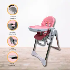 DOUX BEBE - Silla de Comer Graduable «SUPER» PINK