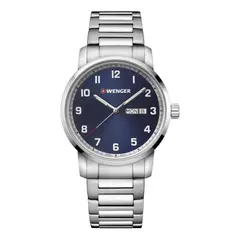 WENGER - Reloj Attitude Correa De Acero Inoxidable Dial Azul Azul
