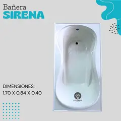 GENERICO - Tina de Baño Modelo Sirena 1.70 x 0.84 x 0.40cm