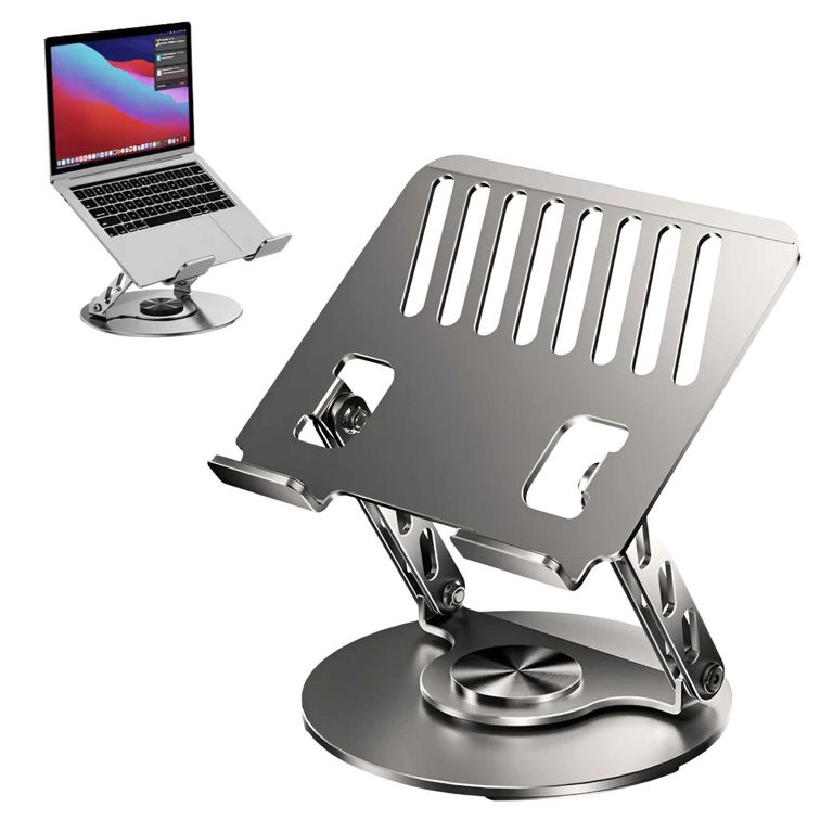Soporte Aluminio Laptop Macbook Giratorio 360 Altura Ajustable hasta 15 pulgadas Tablet y Laptop