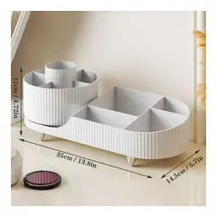 GENERICO - Organizador giratorio para brochas de maquillaje 9 divisiones