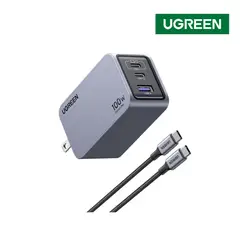 UGREEN - Cargador 3 en 1 Carga Rápida 100W Cable Tipo C Para iPhone Galaxy Airpods MacBook