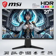 MSI - MONITOR GAMER MAG 272F X24 FULL HD 27 " rapid IPS 240hz 0.5ms HDR AI VISION AMD