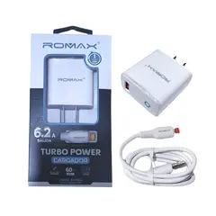 ROMAX - CARGADOR CARGA RAPIDA 60W 62A LIGHTNING PARA CELULARES