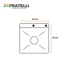 FRATELLI - LAVADERO DE COCINA DE ACERO INOXIDABLE SATINADO PRM-4545S