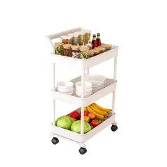 GENERICO - Carrito Organizador Multiuso de 3 Niveles rodante - Blanco