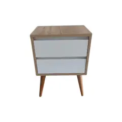 GENERICO - Velador duna con cajones blancos estilo y funcionalidad