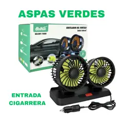 GENERICO - VENTILADOR PARA MOTO O AUTO 2 CABEZAS ENTRADA CIGARRERA