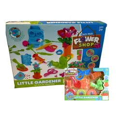 GENERICO - Kit Infantil Jardín de Flores con Herramientas y Plastilinas de Colores