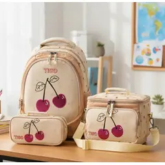 TIGO - Mochila Escolar +lonchera + Cartuchera - 3 Piezas