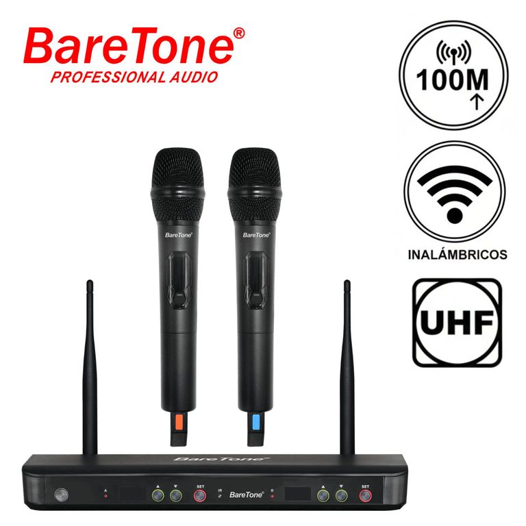 Sistema de Micrófono Inalámbrico WM 2802W Doble con UHF Multi Frecuencia