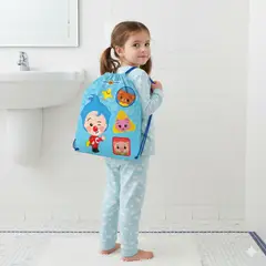 GENERICO - Bolsa de Aseo Escolar Impermeable con Bolsillo de Payaso Celeste