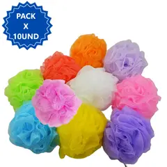 GENERICO - Pack 10 esponjas exfoliantes de malla