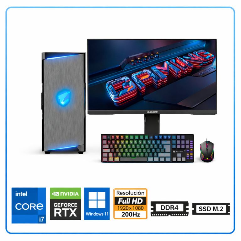 Computadora Enovu Core i7-12700F 16GB 500GB SSD 24.5" RTX 3050 6GB Windows 11 Pro