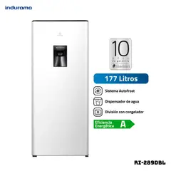 INDURAMA - REFRIGERADORA 177 L CON DISP DE AGUA BLANCA - RI-289DBL