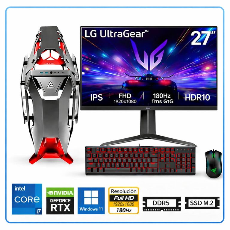 Computadora Enovu Core i7-14700KF 16GB 1TB SSD 27" RTX 5060 8GB Windows 11 Pro